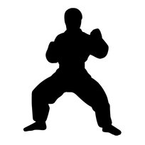 Naklejka karateka karate sylwetka postać 11x14 czarna na samochód